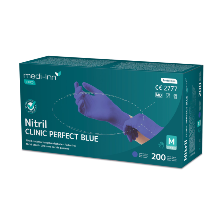 Medi-Inn Clinic Perfect Blue - Einmalhandschuhe aus Nitril, puderfrei, blau von BODY Products relax Pharma und Kosmetik GmbH