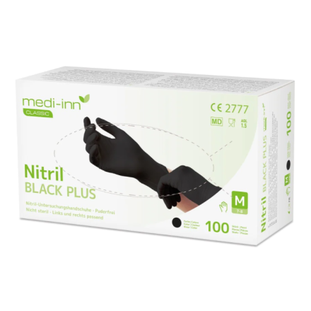 Medi-Inn Nitril Black Plus - Einmalhandschuhe aus Nitril, puderfrei, schwarz von BODY Products relax Pharma und Kosmetik GmbH