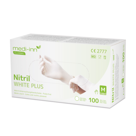 Medi-Inn Nitril White Plus - Einmalhandschuhe aus Nitril, puderfrei, weiß von BODY Products relax Pharma und Kosmetik GmbH