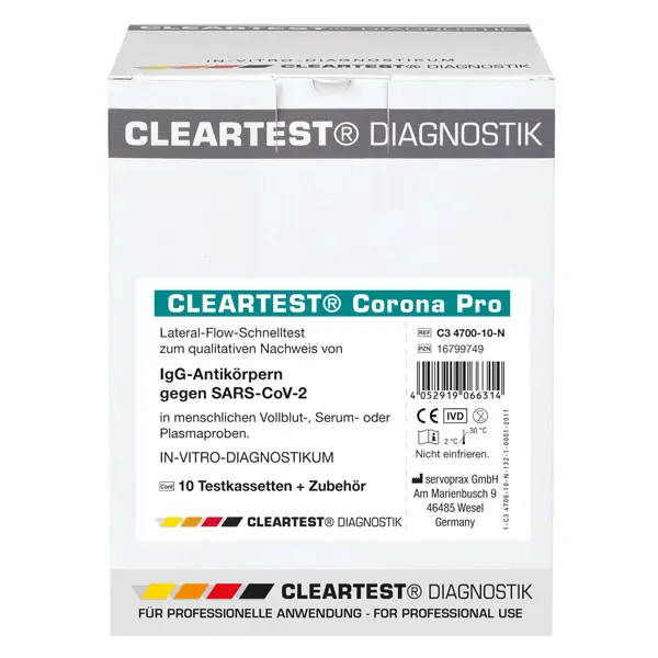 Cleartest Corona Pro-IgG von Diaprax GmbH