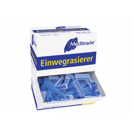 Einmal-Rasierer blau, einschneidig von Rösner-Mautby Meditrade GmbH