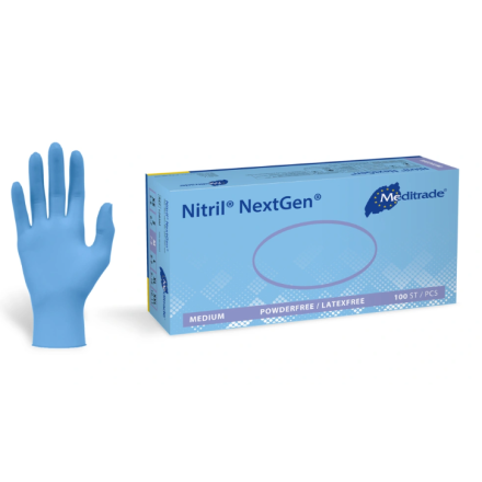 Nitril NextGen - Untersuchungshandschuhe aus Nitril, puderfrei, blau von Meditrade GmbH