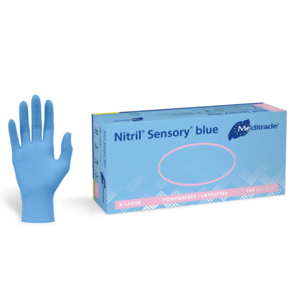 Nitril Sensory blue - Nitrilhandschuhe, puderfrei, blau von Meditrade GmbH