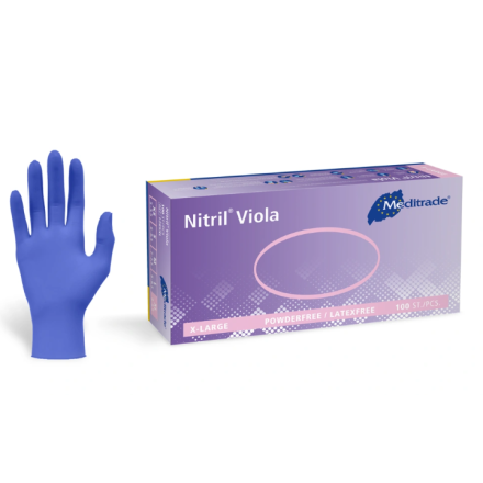 Nitril Viola - Nitrilhandschuhe, puderfrei, violett von Meditrade GmbH