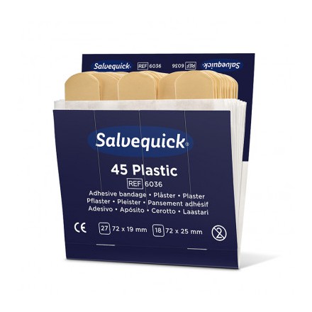 Salvequick wasserabweisende Pflaster Refill (45 Strips)