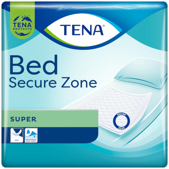 TENA Bed Secure Zone Super | Inkontinenz-Schutzunterlagen 60 x 60 cm von Tena