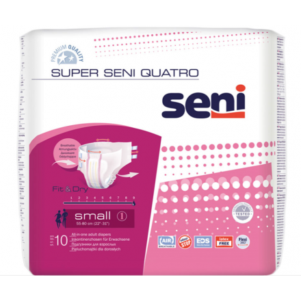 Super Seni Quatro Inkontinenzhosen Small von TZMO Deutschland GmbH